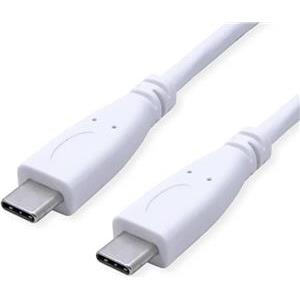 Roline VALUE USB 3.2 Gen 2 kabel, PD (Power Delivery) 20V5A, Emark, C-C, M/M, bijeli, 0.5 m