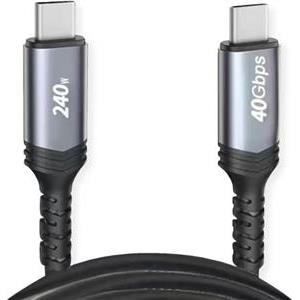 Roline VALUE Cable USB4 Gen3x2, with Emark, C–C, M/M, 240W, crni, 1.0 m