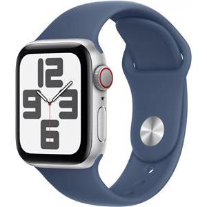 APPLE Watch SE GPS + Cellular 40mm Silver Aluminium Case with Denim Sport Band - M/L