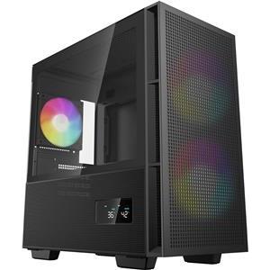 Case DeepCool CH360 Digital, Micro-ATX, ARGB, LCD, Tempered Glass, Black
