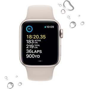 APPLE Watch SE GPS + Cellular 40mm Starlight Aluminium Case with Starlight Sport Band - S/M