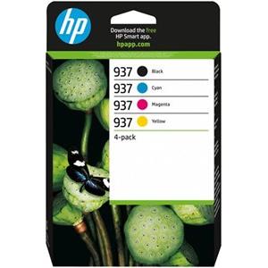 Tinta HP 937 4-Pack (Black, Cyan, Magenta, Yellow), 6C400NE