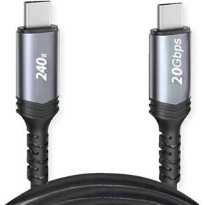 Roline VALUE Cable USB4 Gen2x2, with Emark, C–C, M/M, 240W, crni, 2.0 m