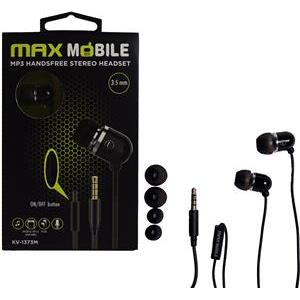 MAXMOBILE SLUŠALICE HANDSFREE KV-1373 crna, 3.5mm