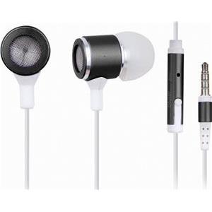 Gembird Metal earphones with microphone, black