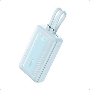 Anker Zolo Powerbank 20000 mAh, 30W with built-in USB-C + Lightning cables, blue