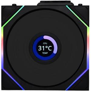 Fan Lian Li UNI FAN TL Wireless LCD 120 Reverse Blade ARGB PWM 120mm, 3 Pack + Controller, Black