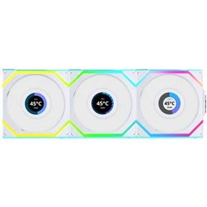 Lian Li UNI FAN SL Wireless LCD Fan, ARGB, PWM, 3-Pack incl. Controller - 120 mm, white