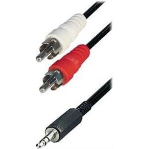 Transmedia Cable 2x RCA-plug - 3,5 mm stereo gold plugs, 1,5m, A49-GL