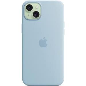 Apple iPhone 15 Plus Silicone Case with MagSafe light blue