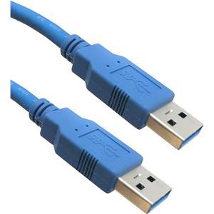 Transmedia USB 2.0 type A plug to USB type A plug, Blue, 1,2 m
