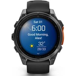 Pametni sat Garmin Fenix 8 51mm AMOLED Slate Gray s crnim remenom, 010-02905-00