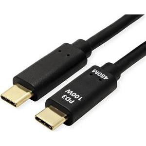 Roline VALUE USB2.0 kabel TIP C-C M/M, 100W, 3.0m, crni