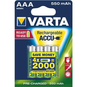 Varta Akku RECHARGE Power AAA HR03 550mAh 4St.