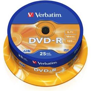 DVD-R Verbatim Matt Silver, Kapacitet 4.7GB, 25 komada, Brzina 16×