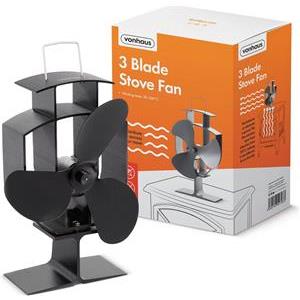 VonHaus fireplace fan 4 arms and temperature gauge