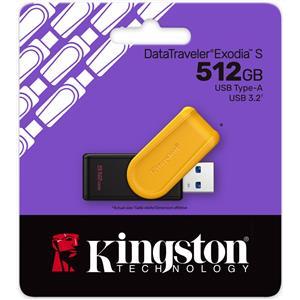 Kingston Technology DataTraveler 512GB Portable USB 3.2 Gen 1 Exodia S (Black/Yellow)