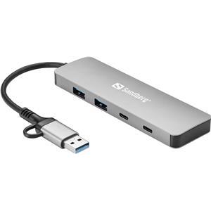 Sandberg Node USB-C/A to 2xusb-A+2xusb-C