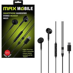 MAXMOBILE SLUŠALICE HANDSFREE WE09TYPE-C crna