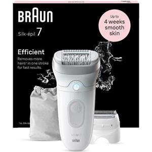 Epilator Braun Silk-épil 7-041, bijelo/srebrni, s vrećicom za pohranu, nastavkom za brijanje i trimerom za osjetljiva područja