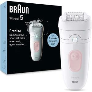 Epilator Braun Silk-épil 5-000, bijelo/roza, s četkicom za čišćenje