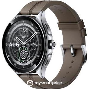 Pametni sat Xiaomi Watch 2 Pro 4G LTE, Srebrno kućište s smeđom kožnom narukvicom