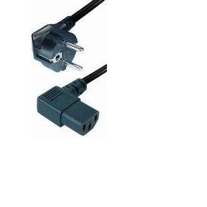 Transmedia N5-2WWL, Power Cable Schuko plug - angled IEC 320 C13 Jack black 2,0 m