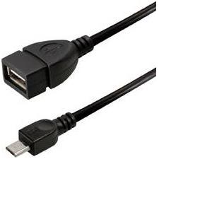 USB kabel 0,3m, AF - micro B, TRN-C258-BL, crni