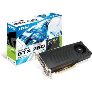 MSI Video Card GTX 760 GDDR5 2GB/256bit, 1006MHz/6008MHz, PCI-E 3.0 x16, DP, HDMI, 2xDVI, VGA Cooler (Double Slot), Retail
