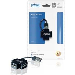 Sweex US012 Vanjski Hub USB 2.0 4-porta hub, Compact Design