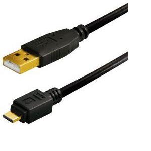 Transmedia C 251 GL, Connecting Cable USB type A plug - Micro USB type A plug 1,8 m, gold plated plug, black