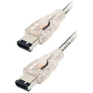 Transmedia VD 3-2 LB, Firewire Cable with blue LEDs 6 pin IEEE 1394 plug to 6 pin IEEE 1394 plug, 1,8m