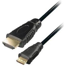 Transmedia C 200-2 E, High Speed HDMI-cable with Ethernet, HDMI-plug type A to HDMI-plug type C, 2,0 m, gold plated plugs, moulded plugs, high quality, 30AWG, transmission of 10,2 Gbit s, resolutions 