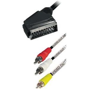 Transmedia Scart-plug to 3RCA plug, 2m