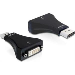 Adapter DELOCK, DisplayPort (M) na DVI-I 24+5 (Ž), crni