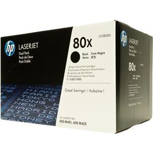 HP 80X 2-pack High Yield Black Original LJ Toner 