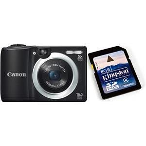 Digitalni fotoaparat Canon Power Shot A1400 + 8GB SD, 16MP, 5x, HDvideo, crni