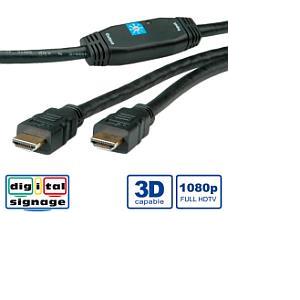 Roline HDMI High Speed kabel, HDMI M - HDMI M, 30m, sa pojačanjem, 14.01.3465