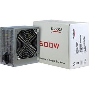 Power Supply INTER-TECH IT-SL500, 500W, AC 230V, 50/60Hz, DC 3.3/5/±12V, 3x S-ATA, Retail, Passive PFC, 1x120