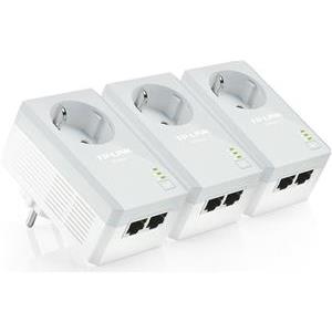 TP-Link TL-PA4020PT KIT AV500 Passthrough Powerline Adapter, 2 Ethernet Ports, 3-Pack Kit