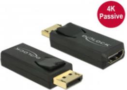 Adapter DELOCK, DP (M) na HDMI-A (Ž), 4K passiv, crni