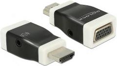 Adapter DELOCK, HDMI-A (M) na VGA (Ž), 3.5 mm audio stereo (Ž)