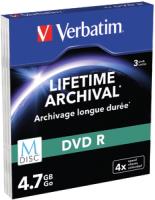 DVD R M-Disc Verbatim 4.7GB 4× Matt Silver 3 pack SC