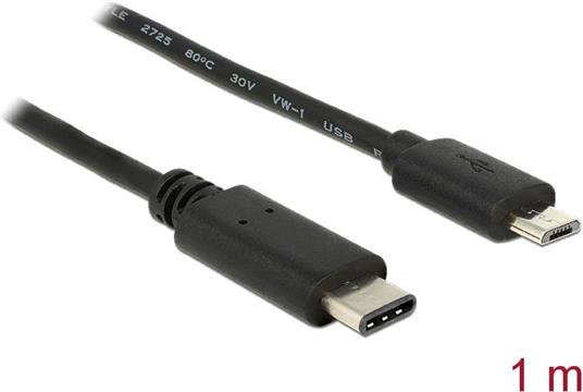 Kabel DELOCK, Type C USB 2.0(M) na micro USB-B (M), 1m