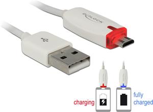 Kabel DELOCK, USB 2.0, USB-A (M) na micro USB-B (M), LED indikator, 1m