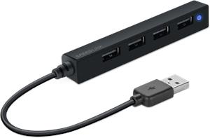 HUB Slim USB 2.0 - 4 portni, Speed Link, crni