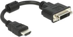 Adapter DELOCK, HDMI (M) na DVI 24+1 (Ž), 20cm