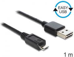 Kabel DELOCK, USB 2.0, USB-A (M) na micro USB-B (M), EASY USB, 1m