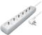 Transmedia 6-way power strip, 5,0 m cable, White