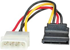 Roline naponski kabel, 4-pin HDD na SATA (90°), 10cm